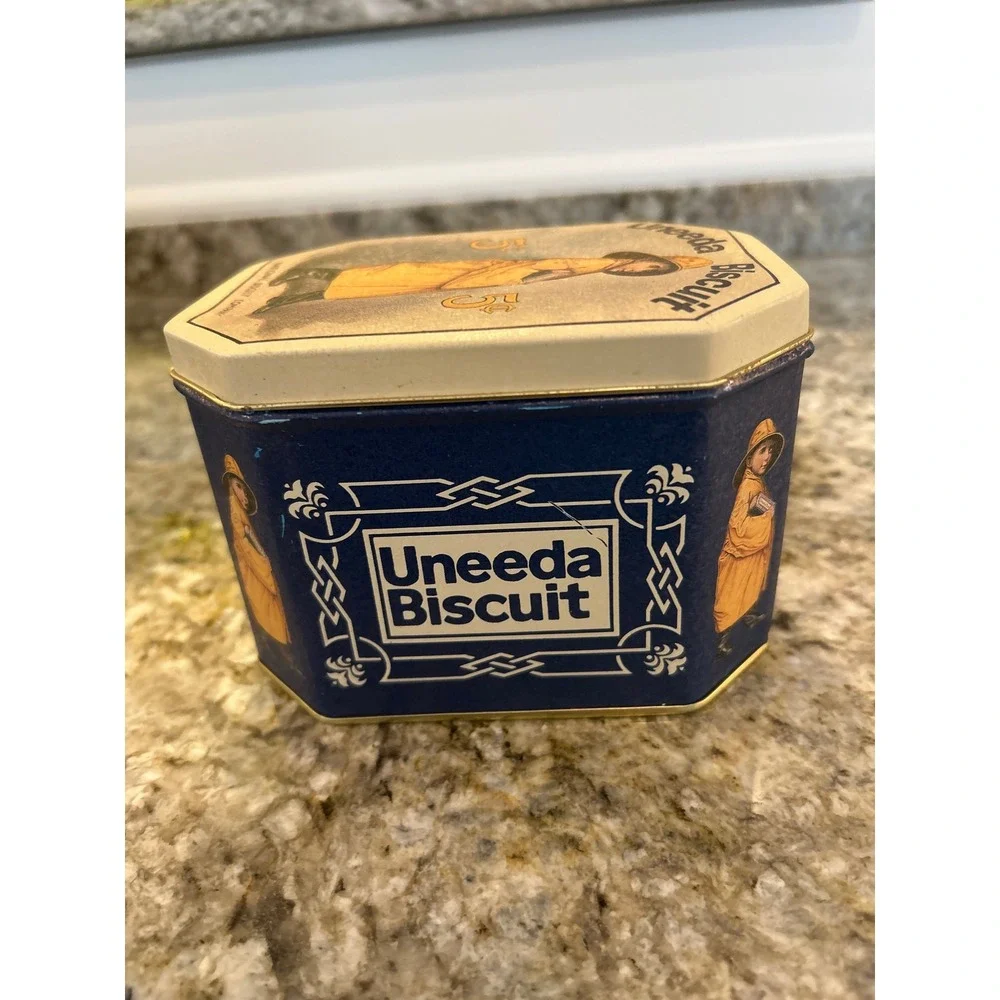 Vintage Uneeda Biscuit Tin National Biscuit Company Collectible‎ Octagon Storage
